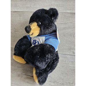 Vintage 1983 Trudy Toys Black Teddy Bear Plush Stuffed Animal 12" Michigan